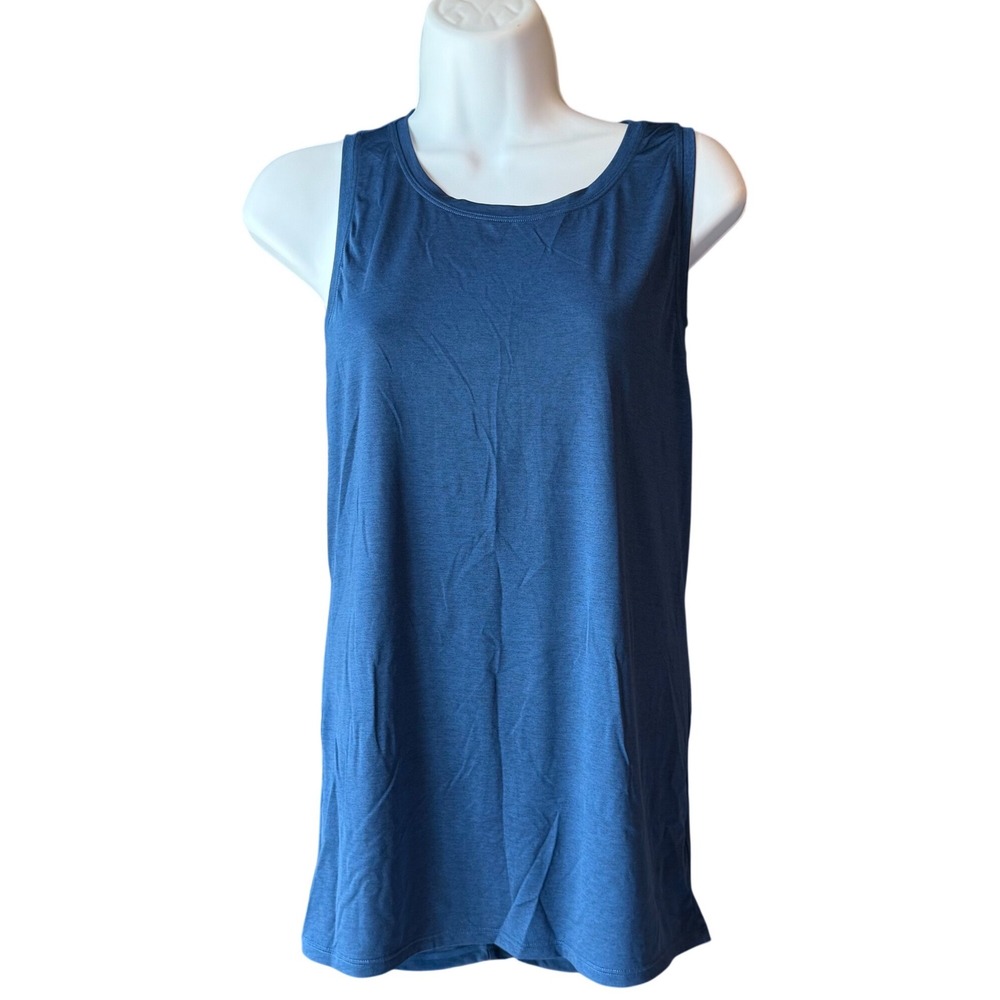 Athleta Ruched Back Tank Top Blue Women's Size Medium Activewear Athleisure